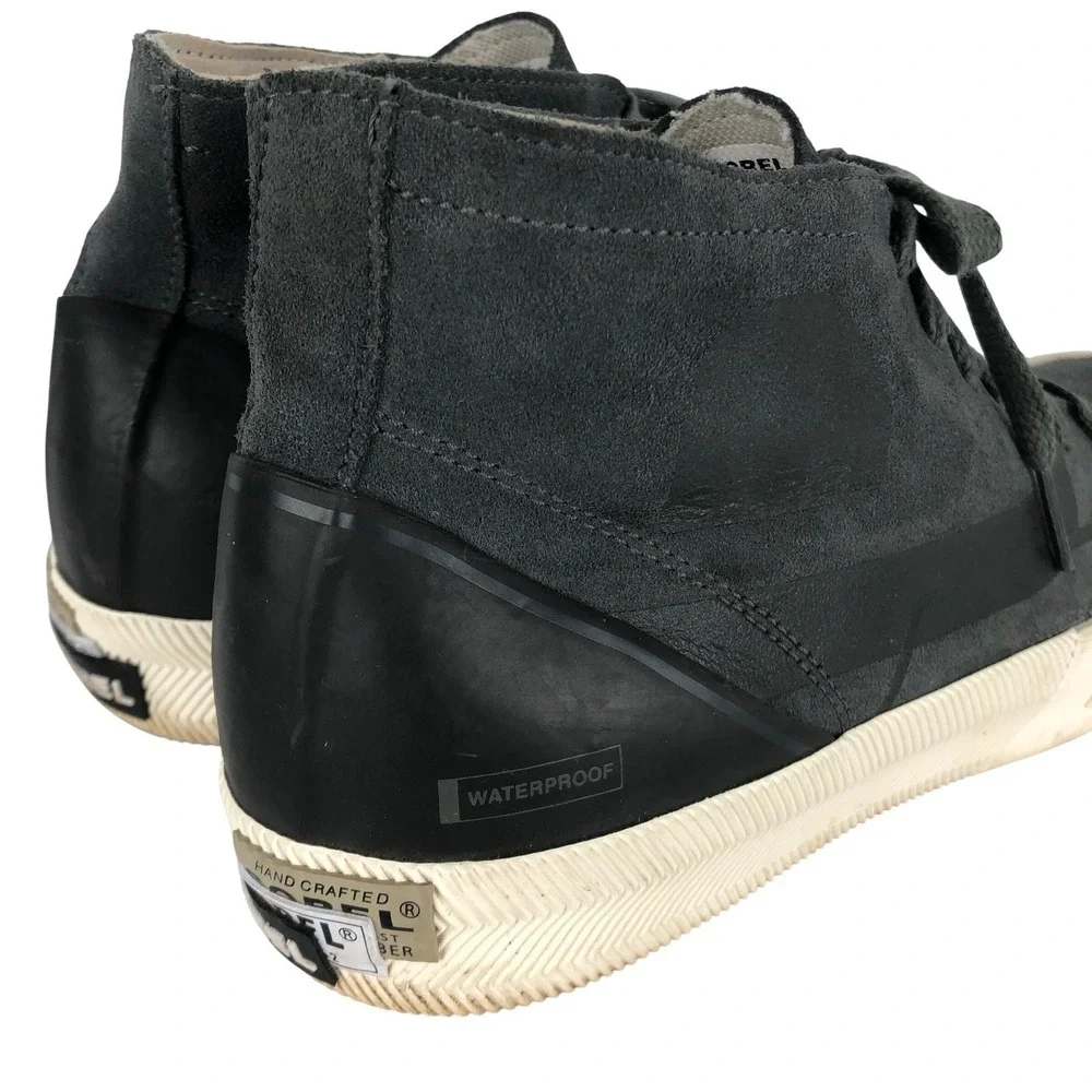 SOREL Caribou Mid Waterproof Suede Sneakers Men's Sz 9 42 Gray‎ NM4502-028 Shoes